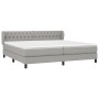 Cama box spring con colchón tela gris claro 200x200 cm de vidaXL, Camas y somieres - Ref: Foro24-3126509, Precio: 583,03 €, D...