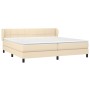 Box spring bed with cream fabric mattress 200x200 cm by vidaXL, Beds and slatted bases - Ref: Foro24-3126274, Price: 636,08 €...