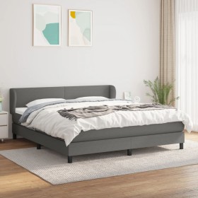 Cama box spring con colchón tela gris oscuro 180x200 cm de vidaXL, Camas y somieres - Ref: Foro24-3126102, Precio: 532,82 €, ...