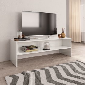 Glossy white plywood TV cabinet 120x40x40 cm by vidaXL, TV Furniture - Ref: Foro24-800042, Price: 62,77 €, Discount: %