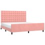 Pink velvet bed frame with headboard 160x200 cm by vidaXL, Beds and slatted bases - Ref: Foro24-3126012, Price: 225,99 €, Dis...