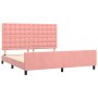 Pink velvet bed frame with headboard 160x200 cm by vidaXL, Beds and slatted bases - Ref: Foro24-3126012, Price: 225,99 €, Dis...