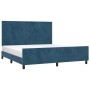 Dark blue velvet bed frame with headboard 160x200 cm by vidaXL, Beds and slatted bases - Ref: Foro24-3125645, Price: 246,91 €...