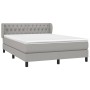 Cama box spring con colchón tela gris claro 140x200 cm de vidaXL, Camas y somieres - Ref: Foro24-3126485, Precio: 457,22 €, D...