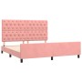 Pink velvet bed frame with headboard 160x200 cm by vidaXL, Beds and slatted bases - Ref: Foro24-3125951, Price: 256,62 €, Dis...