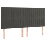 Bed frame with dark gray velvet headboard 180x200 cm by vidaXL, Beds and slatted bases - Ref: Foro24-3125892, Price: 250,71 €...