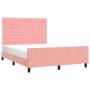 Pink velvet bed frame with headboard 140x200 cm by vidaXL, Beds and slatted bases - Ref: Foro24-3125823, Price: 235,95 €, Dis...