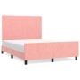 Pink velvet bed frame with headboard 140x190 cm by vidaXL, Beds and slatted bases - Ref: Foro24-3125634, Price: 234,64 €, Dis...