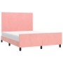 Pink velvet bed frame with headboard 140x190 cm by vidaXL, Beds and slatted bases - Ref: Foro24-3125634, Price: 234,64 €, Dis...