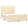 Estructura de cama con cabecero de tela color crema 140x190 cm de vidaXL, Camas y somieres - Ref: Foro24-3124892, Precio: 228...