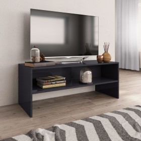 Glossy gray plywood TV cabinet 100x40x40 cm by vidaXL, TV Furniture - Ref: Foro24-800053, Price: 43,99 €, Discount: %