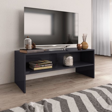 Hochglanzgrauer TV-Schrank aus Sperrholz, 100 x 40 x 40 cm von vidaXL, TV-Möbel - Ref: Foro24-800053, Preis: 43,54 €, Rabatt: %