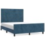 Dark blue velvet bed frame with headboard 140x200 cm by vidaXL, Beds and slatted bases - Ref: Foro24-3125639, Price: 237,20 €...