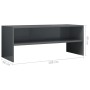 Glossy gray plywood TV cabinet 100x40x40 cm by vidaXL, TV Furniture - Ref: Foro24-800053, Price: 43,99 €, Discount: %