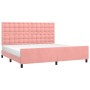 Pink velvet bed frame with headboard 200x200 cm by vidaXL, Beds and slatted bases - Ref: Foro24-3126024, Price: 244,44 €, Dis...