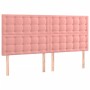 Pink velvet bed frame with headboard 200x200 cm by vidaXL, Beds and slatted bases - Ref: Foro24-3126024, Price: 244,44 €, Dis...