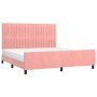 Pink velvet bed frame with headboard 180x200 cm by vidaXL, Beds and slatted bases - Ref: Foro24-3125896, Price: 234,99 €, Dis...