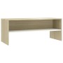 TV-Schrank aus Sperrholz in Weiß und Eiche, 100 x 40 x 40 cm von vidaXL, TV-Möbel - Ref: Foro24-800050, Preis: 47,96 €, Rabat...