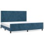 Dark blue velvet bed frame with headboard 200x200 cm by vidaXL, Beds and slatted bases - Ref: Foro24-3125657, Price: 250,41 €...