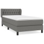 Cama box spring con colchón tela gris oscuro 100x200 cm de vidaXL, Camas y somieres - Ref: Foro24-3126462, Precio: 361,08 €, ...