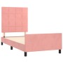 Estructura de cama con cabecero de terciopelo rosa 90x190 cm de vidaXL, Camas y somieres - Ref: Foro24-3125732, Precio: 153,8...