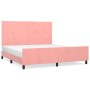 Estructura de cama con cabecero de terciopelo rosa 160x200 cm de vidaXL, Camas y somieres - Ref: Foro24-3125646, Precio: 216,...