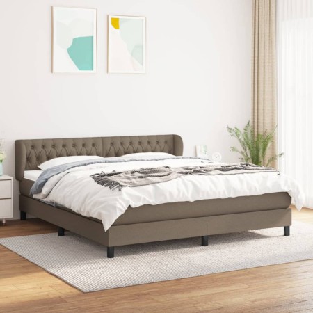 Cama box spring con colchón tela gris taupe 180x200 cm de vidaXL, Camas y somieres - Ref: Foro24-3126505, Precio: 584,13 €, D...