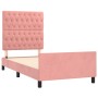 Pink velvet bed frame with headboard 90x190 cm by vidaXL, Beds and slatted bases - Ref: Foro24-3125915, Price: 172,99 €, Disc...