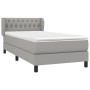 Box spring bed with light gray fabric mattress 100x200 cm by vidaXL, Beds and slatted bases - Ref: Foro24-3126461, Price: 338...