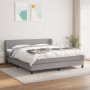 Box spring bed with light gray fabric mattress 160x200 cm by vidaXL, Beds and slatted bases - Ref: Foro24-3126093, Price: 498...