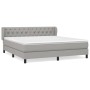 Cama box spring con colchón tela gris claro 160x200 cm de vidaXL, Camas y somieres - Ref: Foro24-3126493, Precio: 525,25 €, D...