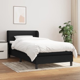 Box spring bed with black fabric mattress 100x200 cm by vidaXL, Beds and slatted bases - Ref: Foro24-3126303, Price: 340,14 €...