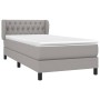 Cama box spring con colchón tela gris claro 90x200 cm de vidaXL, Camas y somieres - Ref: Foro24-3126453, Precio: 316,56 €, De...