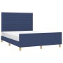 Estructura de cama con cabecero de tela azul 140x190 cm de vidaXL, Camas y somieres - Ref: Foro24-3125136, Precio: 242,83 €, ...