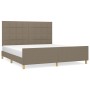 Bed frame with headboard in taupe gray fabric 180x200 cm by vidaXL, Beds and slatted bases - Ref: Foro24-3125077, Price: 269,...