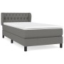 Cama box spring con colchón tela gris oscuro 90x200 cm de vidaXL, Camas y somieres - Ref: Foro24-3126454, Precio: 312,80 €, D...