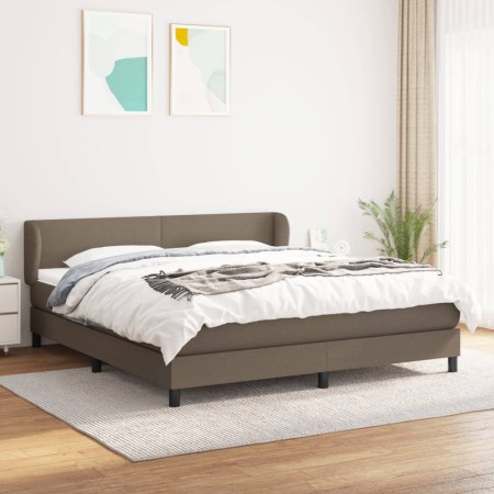 Box spring bed with taupe gray fabric mattress 180x200 cm by vidaXL, Beds and slatted bases - Ref: Foro24-3126105, Price: 564...