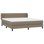 Box spring bed with taupe gray fabric mattress 180x200 cm by vidaXL, Beds and slatted bases - Ref: Foro24-3126105, Price: 564...