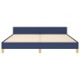 Bed frame with blue fabric headboard 180x200 cm by vidaXL, Beds and slatted bases - Ref: Foro24-3125403, Price: 246,96 €, Dis...