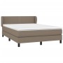 Box spring bed with taupe gray fabric mattress 140x200 cm by vidaXL, Beds and slatted bases - Ref: Foro24-3126169, Price: 456...