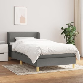 Cama box spring con colchón tela gris oscuro 90x200 cm de vidaXL, Camas y somieres - Ref: Foro24-3126614, Precio: 303,00 €, D...