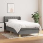 Cama box spring con colchón tela gris oscuro 90x200 cm de vidaXL, Camas y somieres - Ref: Foro24-3127014, Precio: 313,57 €, D...