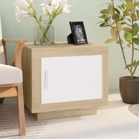 Mesa de centro madera contrachapada blanco y Sonoma 51x50x45 cm de vidaXL, Mesas de centro - Ref: Foro24-811804, Precio: 53,9...