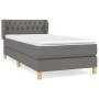 Cama box spring con colchón tela gris oscuro 90x200 cm de vidaXL, Camas y somieres - Ref: Foro24-3127014, Precio: 313,57 €, D...