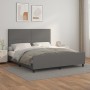 Bed frame with headboard gray synthetic leather 160x200cm by vidaXL, Beds and slatted bases - Ref: Foro24-3125461, Price: 268...