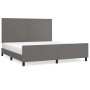 Bed frame with headboard gray synthetic leather 160x200cm by vidaXL, Beds and slatted bases - Ref: Foro24-3125461, Price: 268...