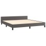 Bed frame with headboard gray synthetic leather 160x200cm by vidaXL, Beds and slatted bases - Ref: Foro24-3125461, Price: 268...