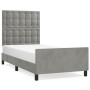 Light gray velvet bed frame with headboard 80x200 cm by vidaXL, Beds and slatted bases - Ref: Foro24-3125965, Price: 150,49 €...