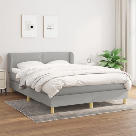 Box spring bed with light gray fabric mattress 140x200 cm by vidaXL, Beds and slatted bases - Ref: Foro24-3126725, Price: 449...