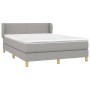 Box spring bed with light gray fabric mattress 140x200 cm by vidaXL, Beds and slatted bases - Ref: Foro24-3126725, Price: 430...